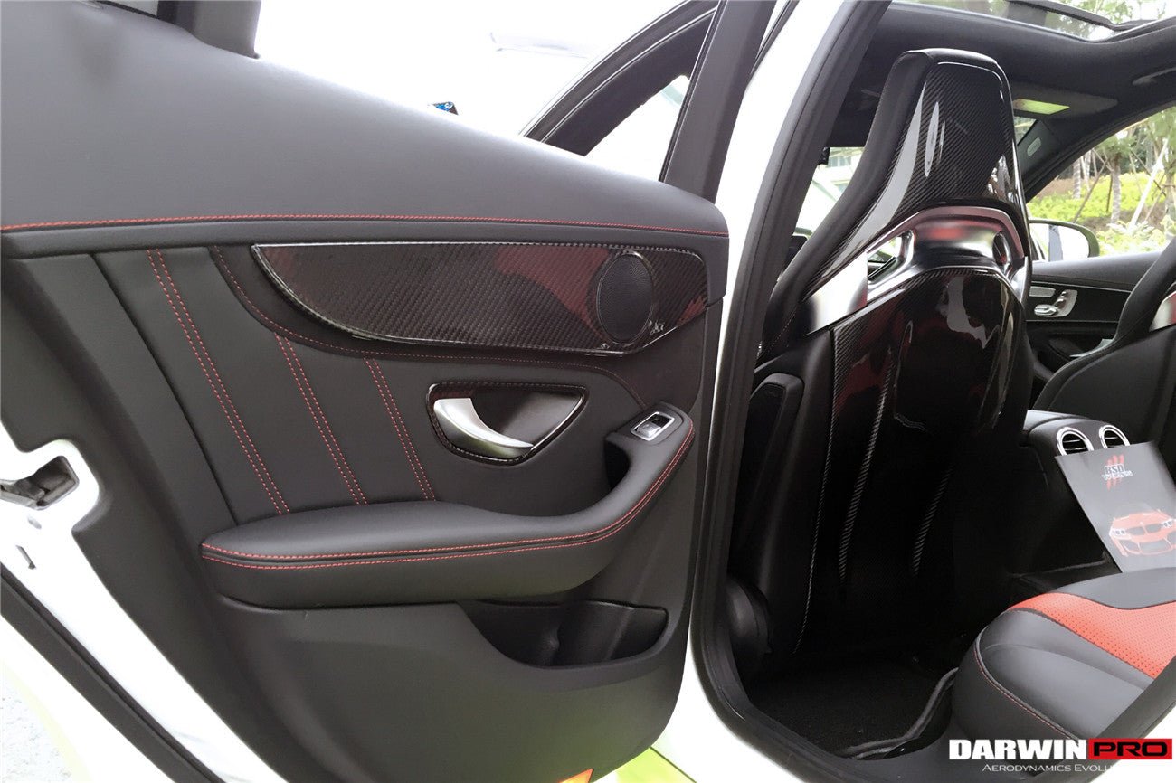 2015 - 2021 Mercedes Benz W205 C Class GLC X253 Carbon Fiber Interior Door Handle Cover Trim